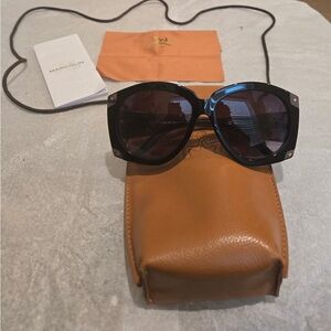 MCM Oversize Unisex Sunglasses with Monogram crossbody pouch case